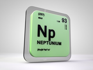 neptunium - Np - chemical element periodic table 3d render