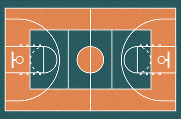 Urban basketball court, vector