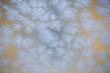 Texture of frost and snowflake
