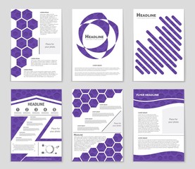 Obraz premium Abstract vector layout background set. For art template design, list, page, mockup brochure theme style, banner, idea, cover, booklet, print, flyer, book, blank, card, ad, sign, sheet,, a4.