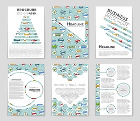 Naklejka premium Abstract vector layout background set. For art template design, list, page, mockup brochure theme style, banner, idea, cover, booklet, print, flyer, book, blank, card, ad, sign, sheet,, a4.