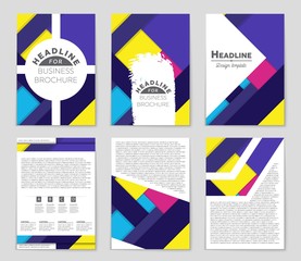 Obraz premium Abstract vector layout background set. For art template design, list, front page, mockup brochure theme style, banner, idea, cover, booklet, print, flyer, book, blank, card, ad, sign, sheet,, a4