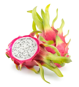 pitaya or dragon fruits isolated on the white background