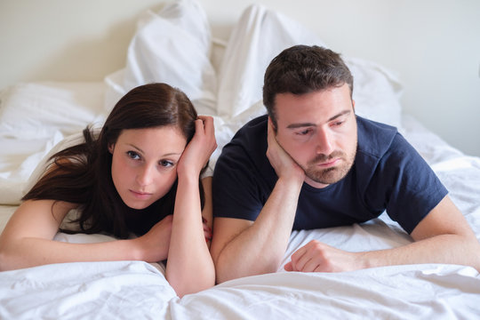 Worried And Bored Lovers Couple For Relationship Problems