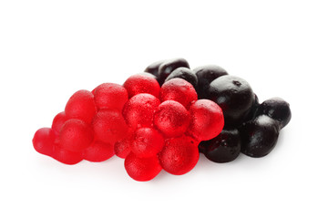 Fruit jelly candies on white background