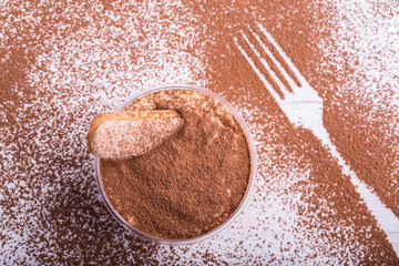 Tiramisu on the basis of mascarpone cheese with savayarda cookies in coffee impregnation