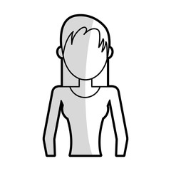 faceless woman with straight hair icon image vector illustration design 