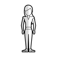 faceless woman with straight hair icon image vector illustration design 