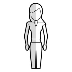 faceless woman with straight hair icon image vector illustration design 