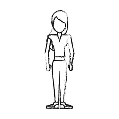 faceless woman with straight hair icon image vector illustration design 