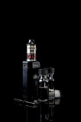 Electronic cigarette with 2 bottles