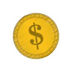 dollar coin icon image vector illustration design 