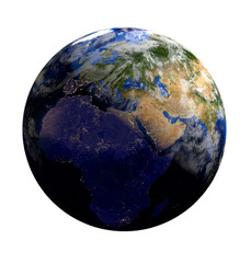 Planet earth in space.Europe, Africa, Asia. 3d render. "Elements of this image furnished by NASA"