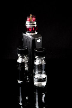 Electronic cigarette with 2 bottles
