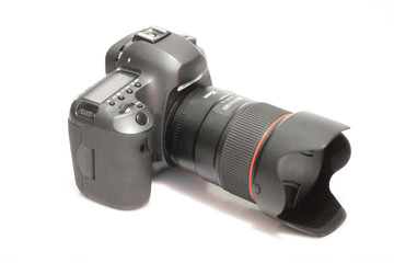 Camera isolated under the white background