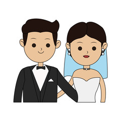groom and bride icon image cute cartoon vector illustration design 
