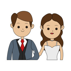 groom and bride icon image cute cartoon vector illustration design 