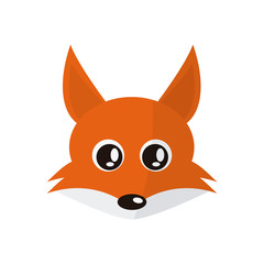 Obraz premium fox animal cartoon icon over white background. colorful design. vector illustration