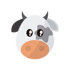 cow animal cartoon icon over white background. colorful design. vector illustration