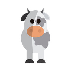 Obraz na płótnie Canvas cow animal cartoon icon over white background. colorful design. vector illustration