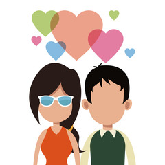 Fototapeta premium young couple love romantic vector illustration eps 10