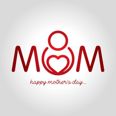 happy mothers day greeting card vector illustration