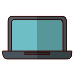 laptop computer device icon over white background. vector illustration
