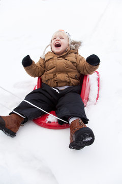 Mother and Son Winter Fun