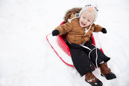 Mother and Son Winter Fun