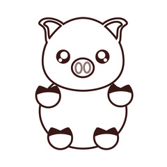 Obraz premium kawaii pig animal icon over white background. vector illustration