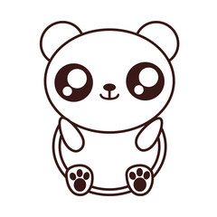 kawaii bear animal icon over white background. vector illustration