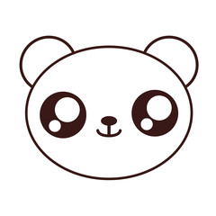 kawaii bear face icon over white background. vector illustration