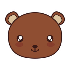 kawaii bear animal icon over white background. colorful design. vector illustration