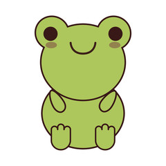 kawaii frog animal icon over white background. colorful design. vector illustration