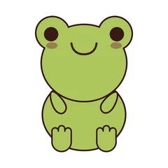 Fotobehang kawaii frog animal icon over white background. colorful design. vector illustration © djvstock