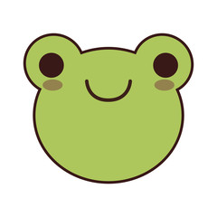 kawaii frog animal icon over white background. colorful design. vector illustration