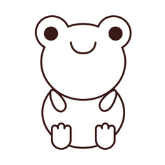 Fototapeta premium kawaii frog animal icon over white background. vector illustration