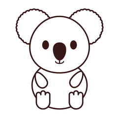 kawaii koala animal icon over white background. vector illustration