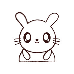 kawaii rabbit animal icon over white background. vector illustration