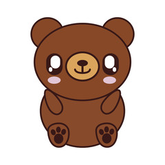 kawaii bear animal icon over white background. colorful design. vector illustration