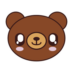 kawaii bear animal icon over white background. colorful design. vector illustration