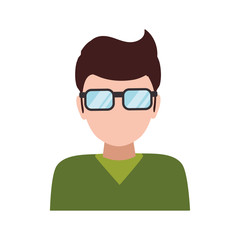 man faceless glasses avatar vector icon illustration