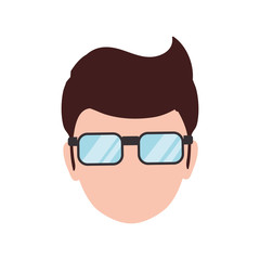 man faceless head glasses vector icon illustration graphic design