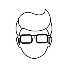 man faceless head glasses vector icon illustration graphic design