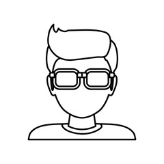 man faceless glasses avatar vector icon illustration