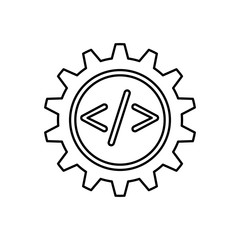 programming language gear vector icon illustration graphic design