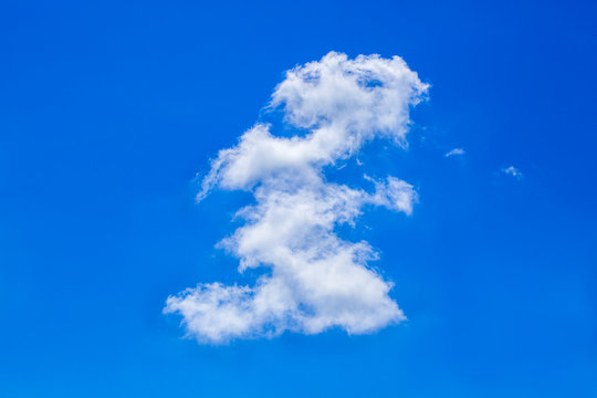 Single cloud in the sky, blue sky background. one cloud use for paint brush tool.