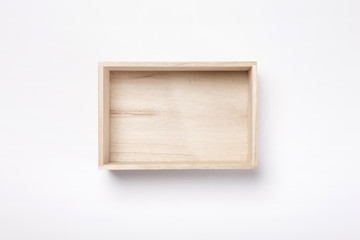 wood gift box isolated white.
