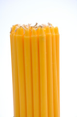 Candle on white background