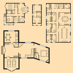 Modern office architectural plan interior furniture and construction design drawing project